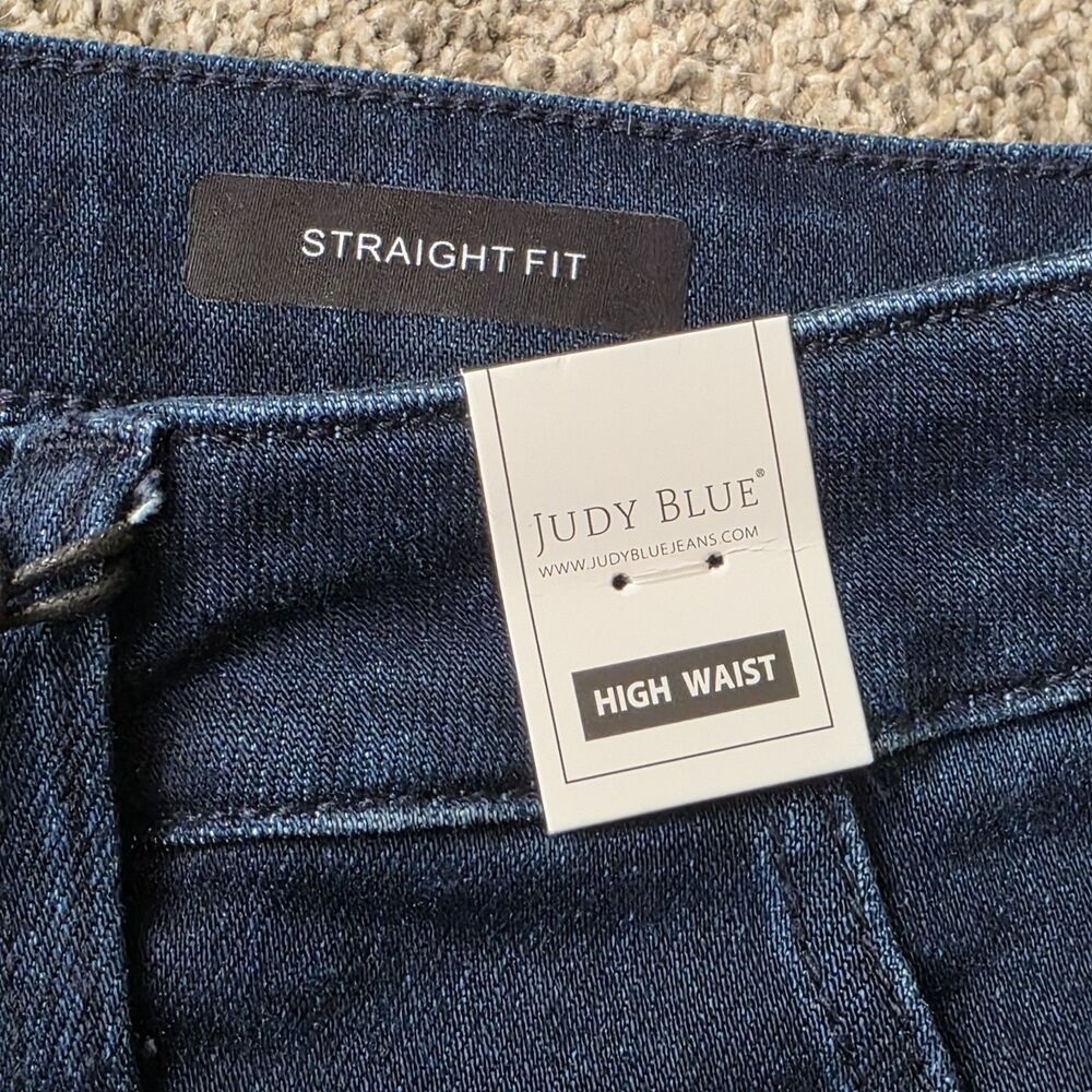 NWT Judy Blue Jeans Size 29 Dark Denim Utility Knee Patch High Rise - Picture 10 of 12